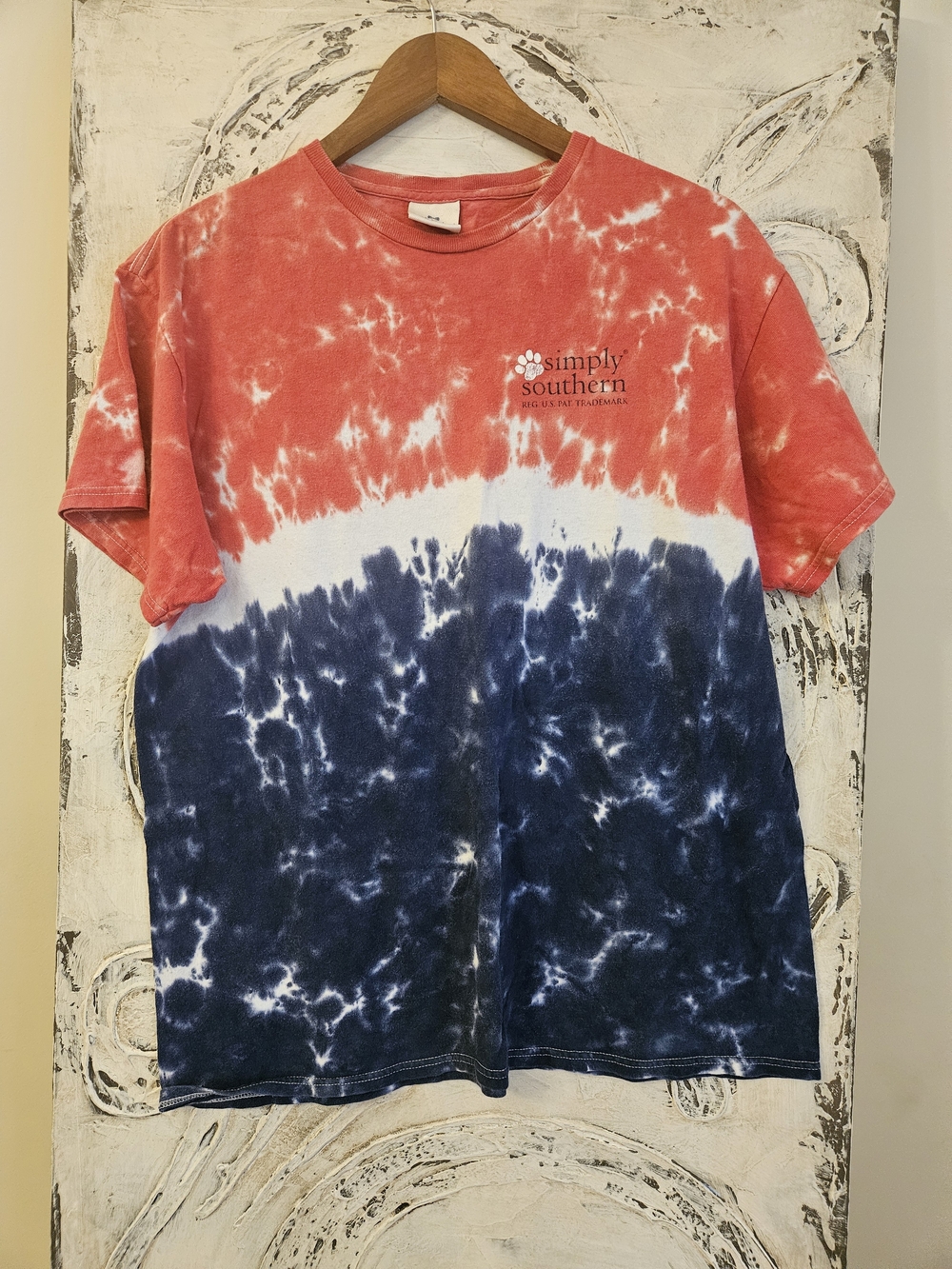 Simply Southern Red, White & Navy Tie-Dye Crew Tee